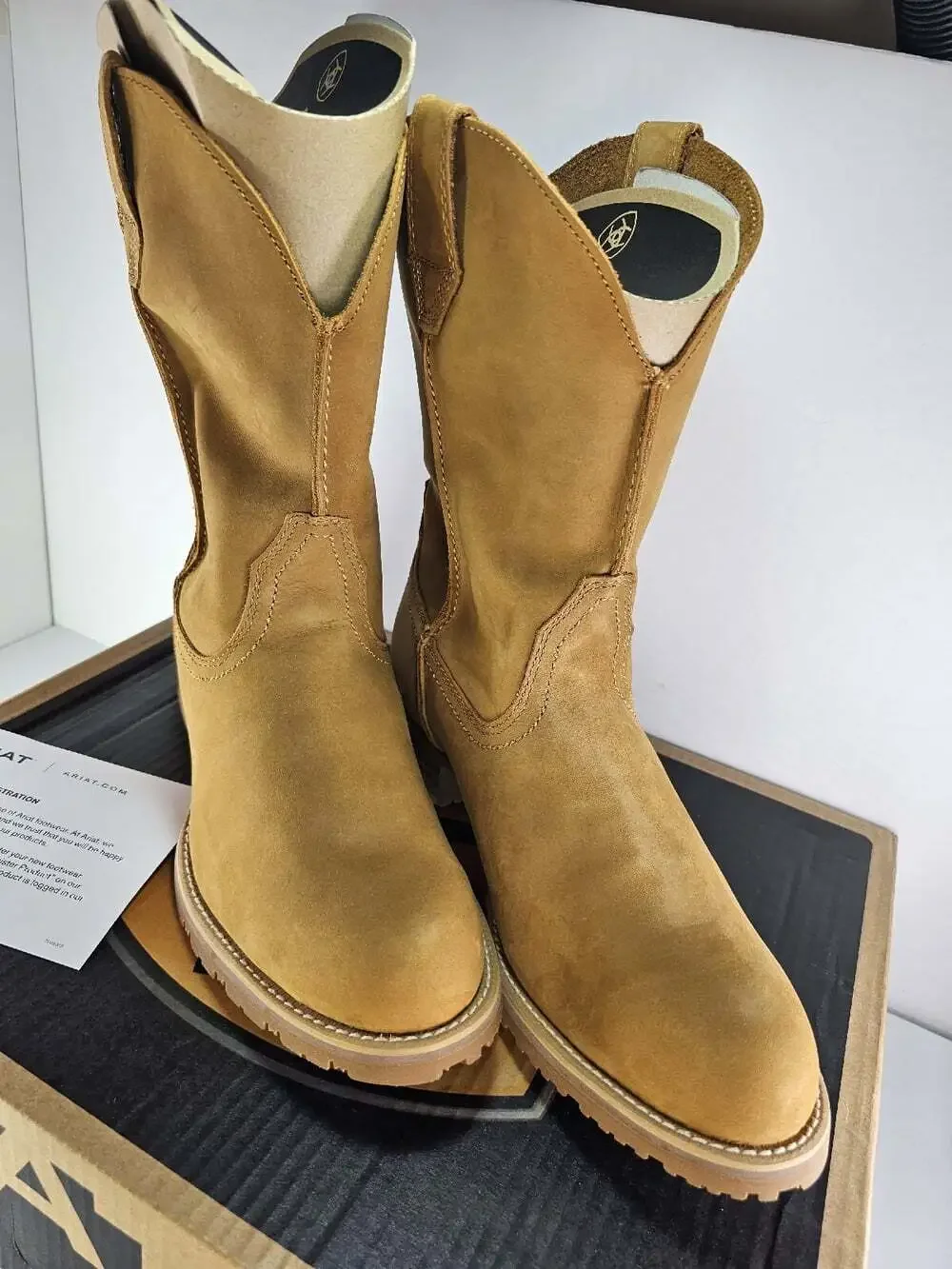 Ariat® Men's Hybrid Street Side Suede Boots 10016390 11 EE Wide Golden Wheat